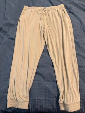 Maison D’Amelie Cream Cozy Drawstring Track Joggers